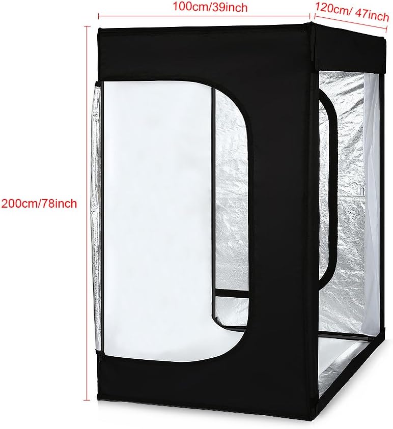 47x39x78 inch Dimmable LED Photo Shooting Tent with 3 Colors PVC Backdrops and Carrying Bag Y7160