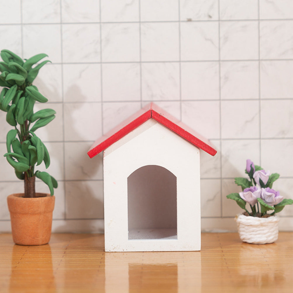 Wooden Hut Cage Model House Furniture Accessory P73307