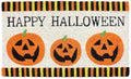 Halloween Three Pumpkins Vinyl Back Doormat 18x30 W2459