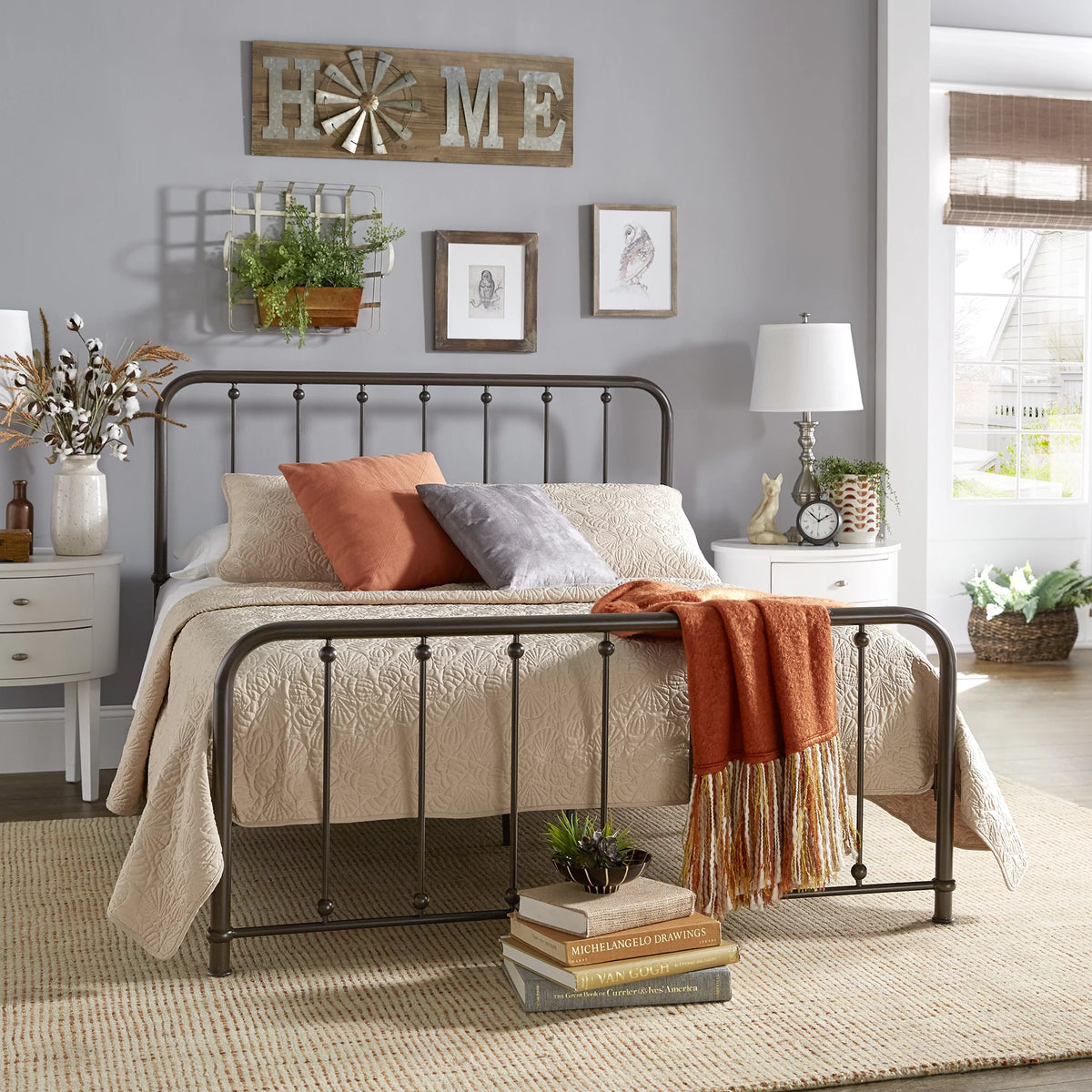 White Metal Platform Full Bed I50418