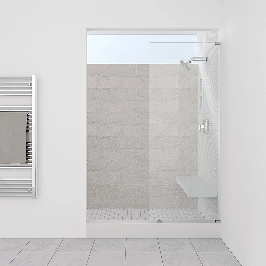 Matte Black Frameless Fixed Glass Shower Panel F895
