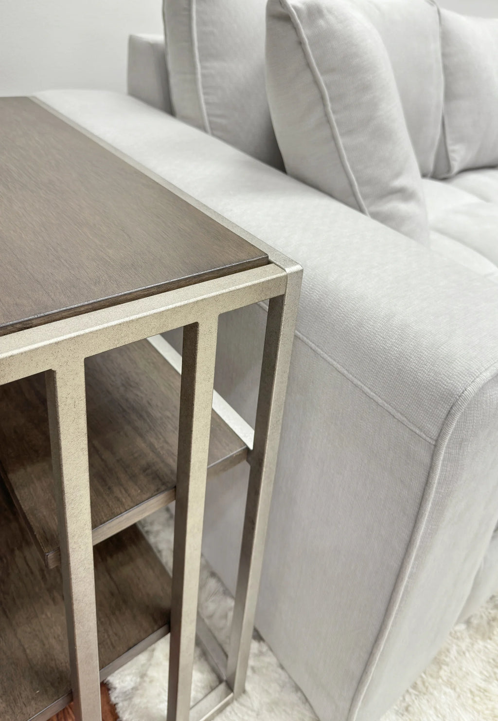 Wood and Metal Chairside Table I835
