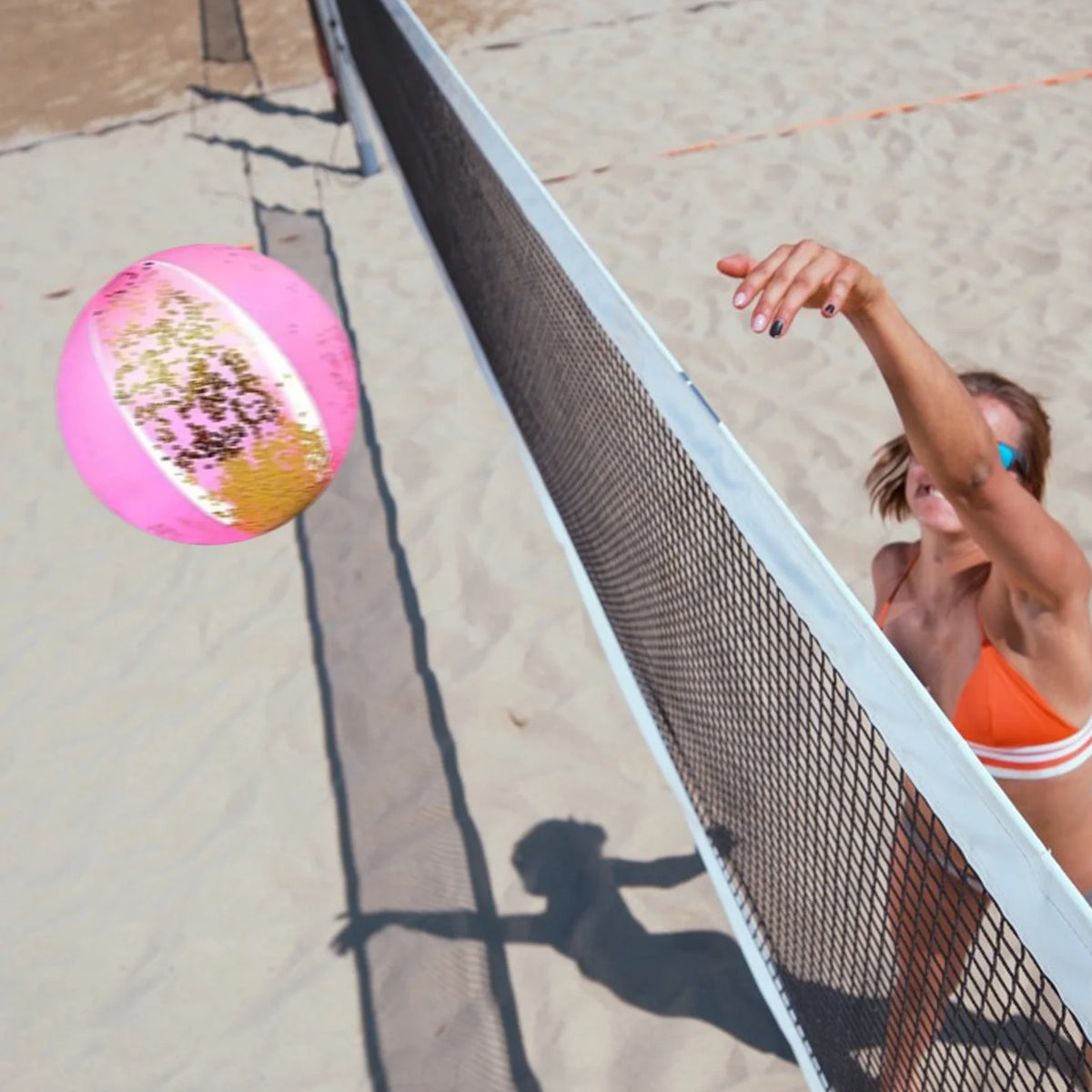 Glitter Inflatable Beach Ball Set with Pump O3244
