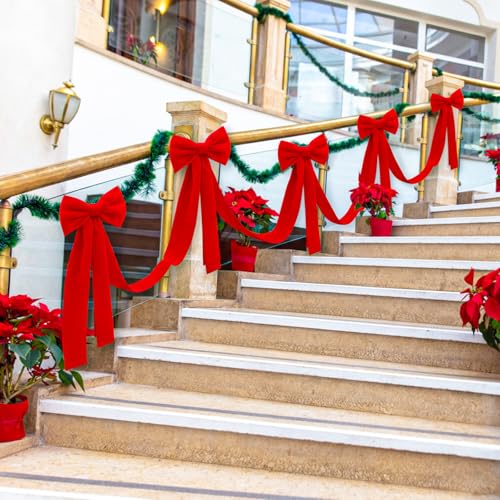 Velvet Bow Garland with 6 Pcs Large Bow A234475