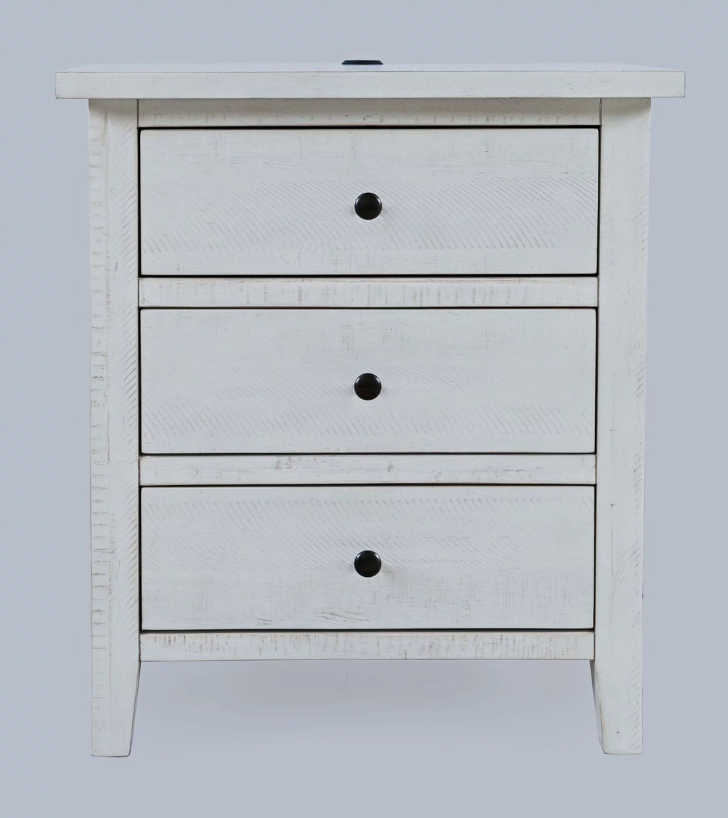 Contemporary Coastal Distressed Acacia Nightstand H228343