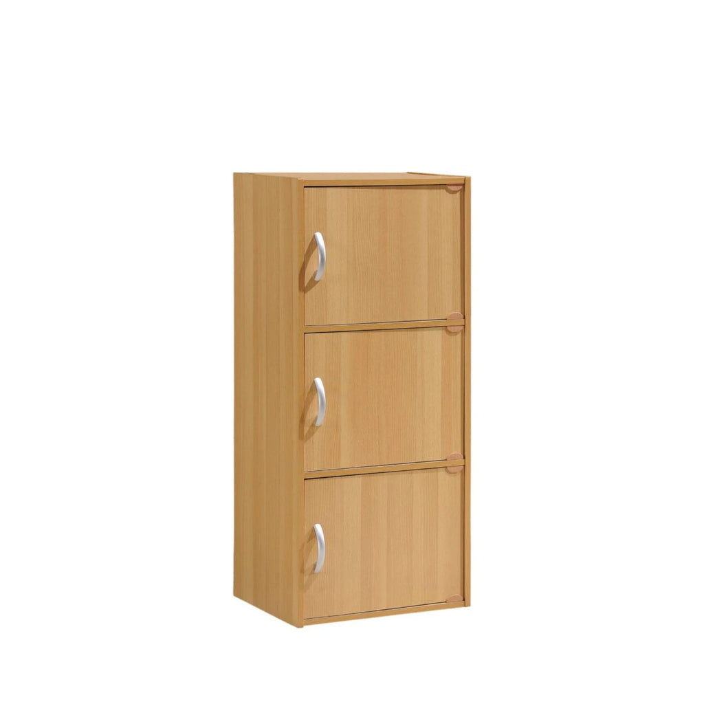 35.5" Beech Beige Bookcase with Shelves and Doors Z5037