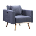 Dark Gray Modern Sofa Chair with USB Ports & Pocket U338