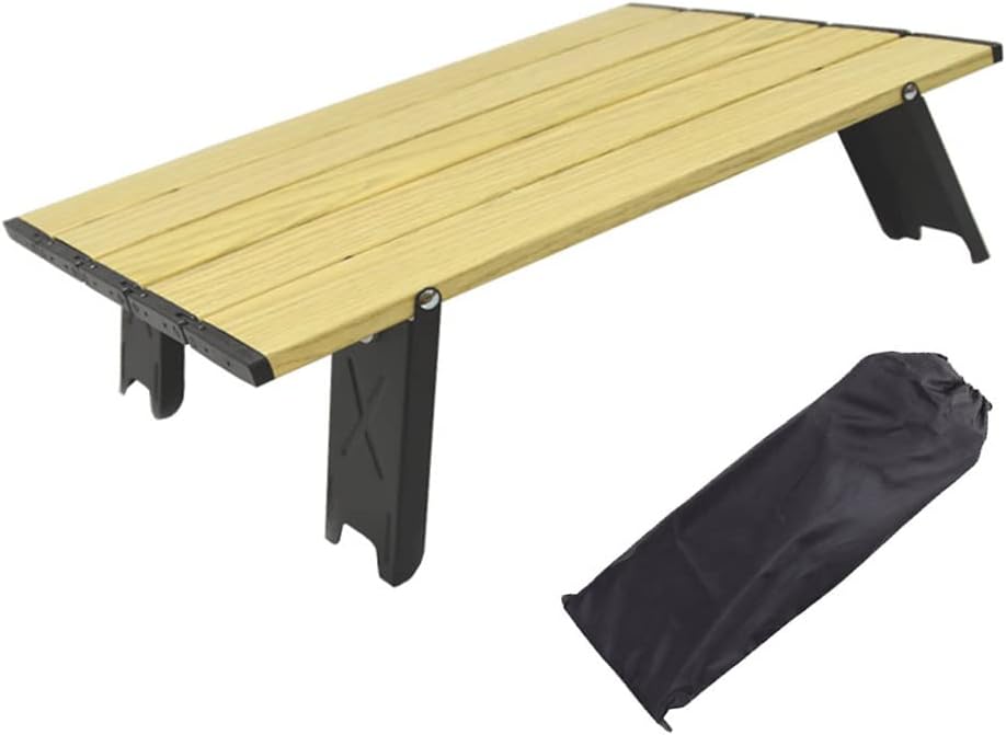 Wooden Grain Ultralight Aluminum Folding Camping Table with Carry Bag F529