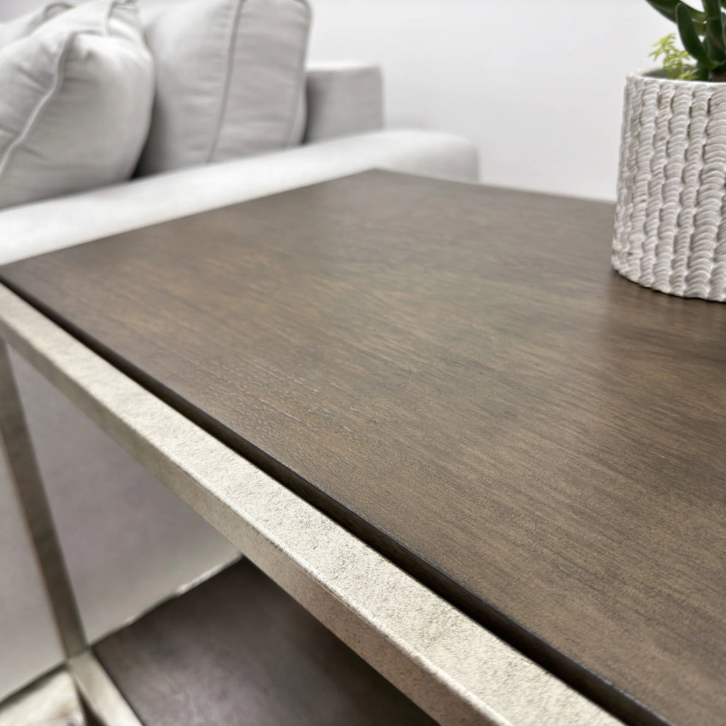Wood and Metal Chairside Table I835