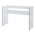 White Rectangle Console Table with Glass Sides O21407