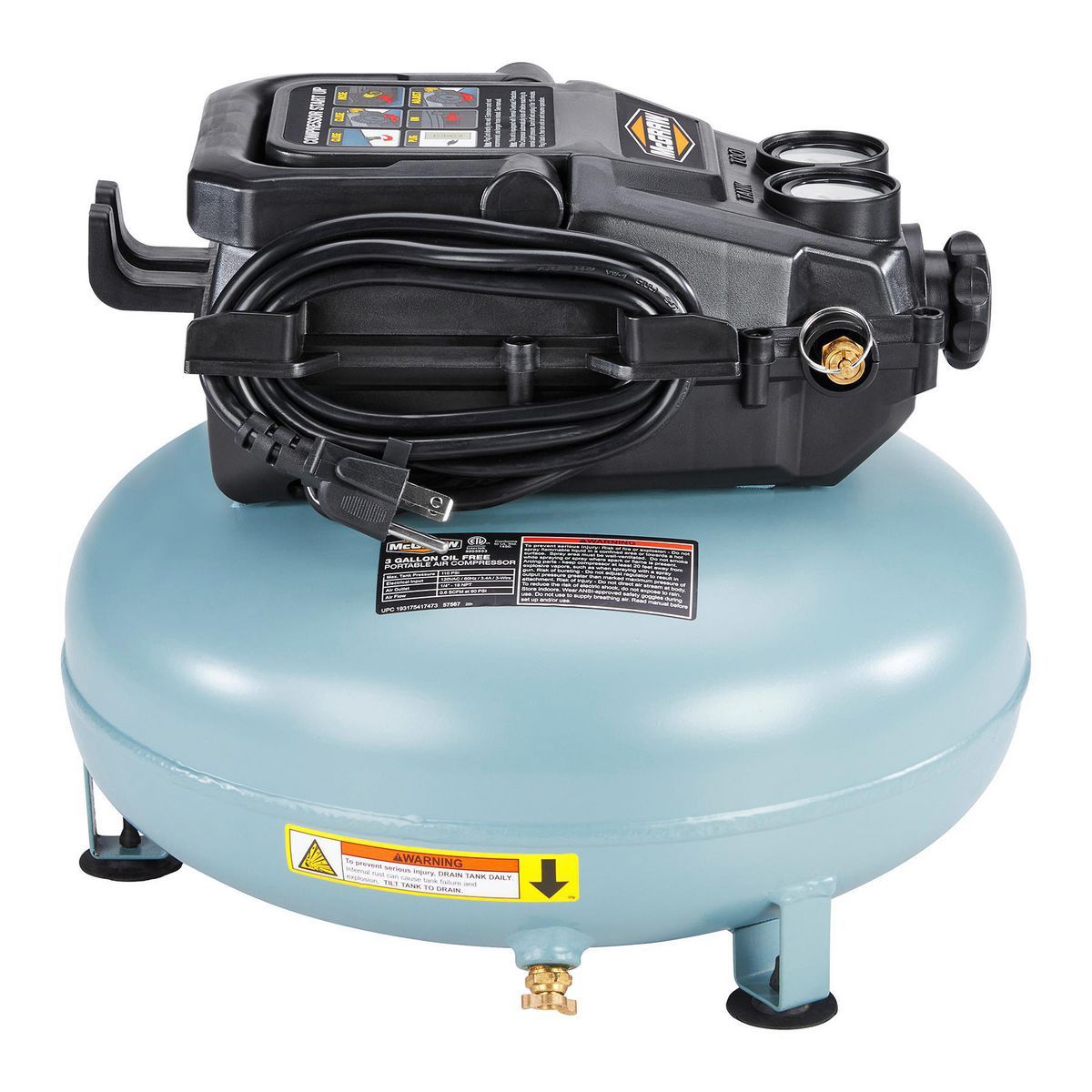 3 Gallon 110 PSI Pancake Air Compressor V96397