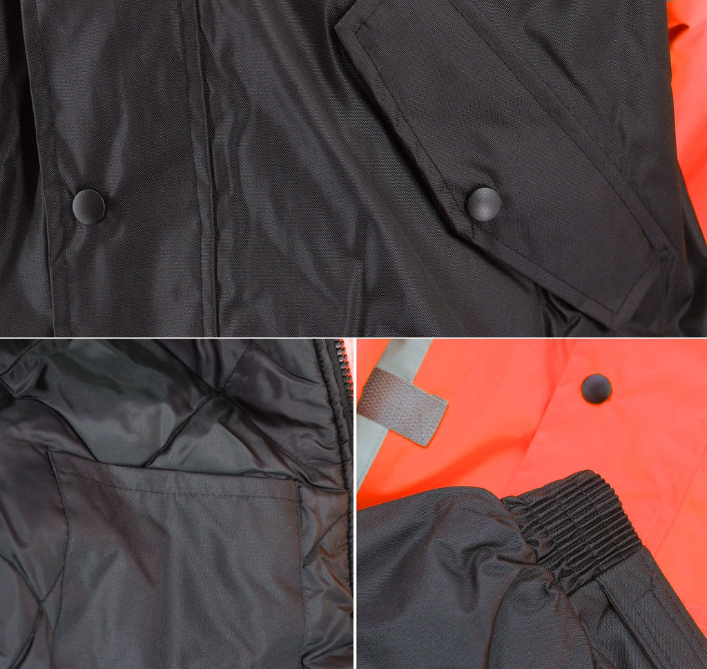 Neon Orange High Visibility Water Resistant Reflective Work Jacket Y79761