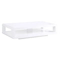 White Rectangle Wood Coffee Table with Shelf A491