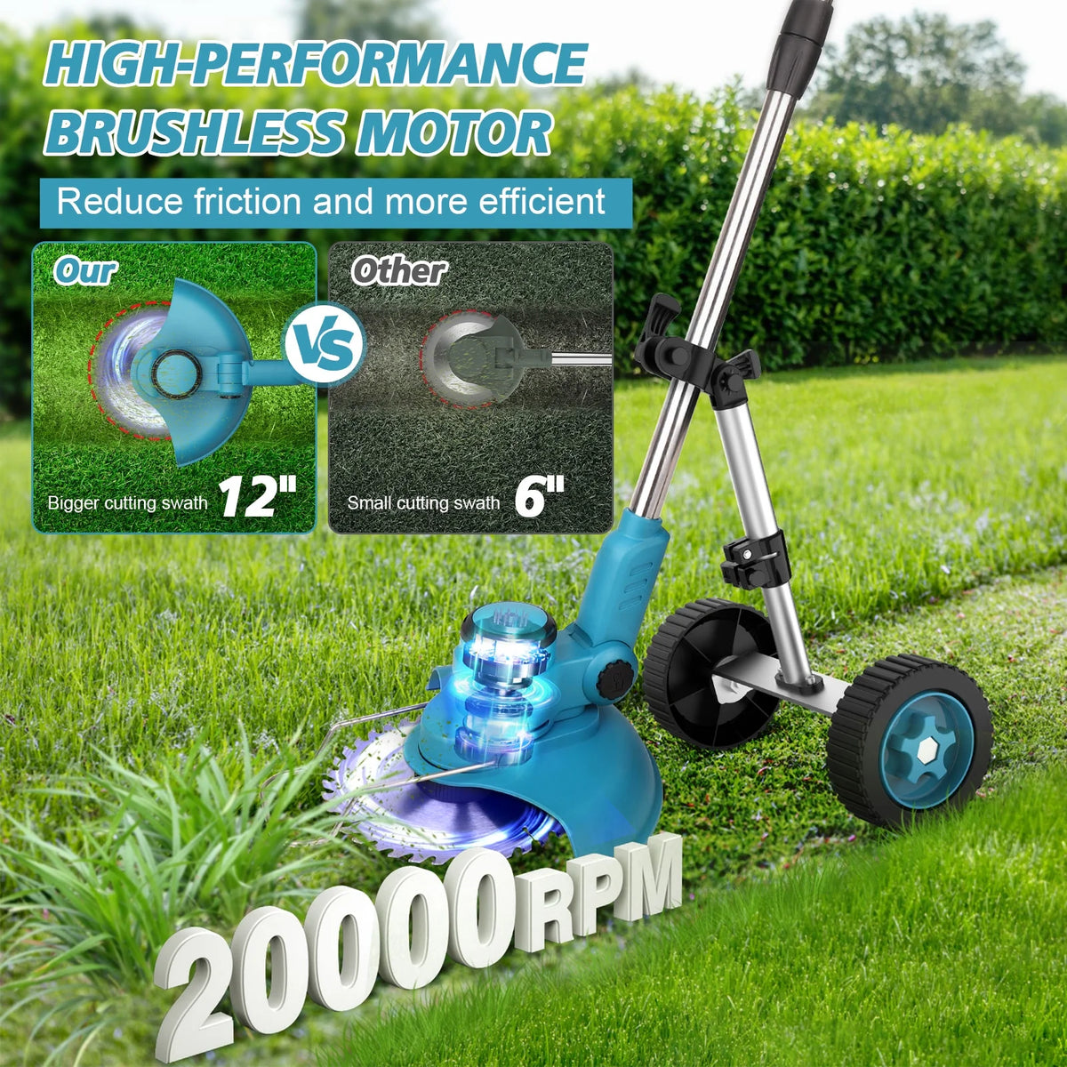 Cordless Electric String Trimmer & Edger 3 in 1 J339