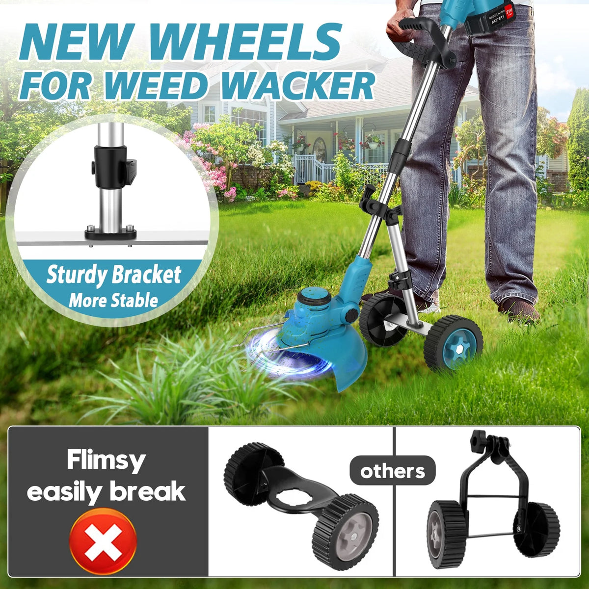 Cordless Electric String Trimmer & Edger 3 in 1 J339