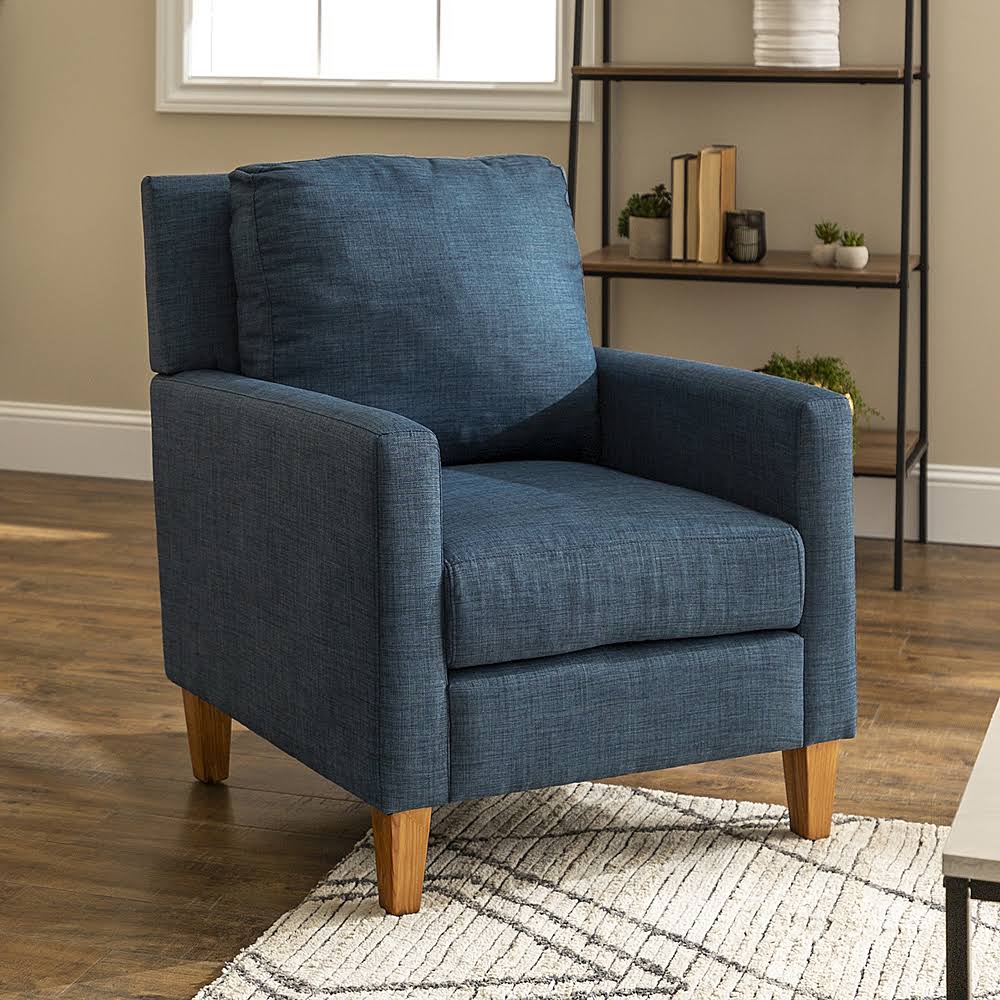 Navy Blue Linen Accent Chair G75617