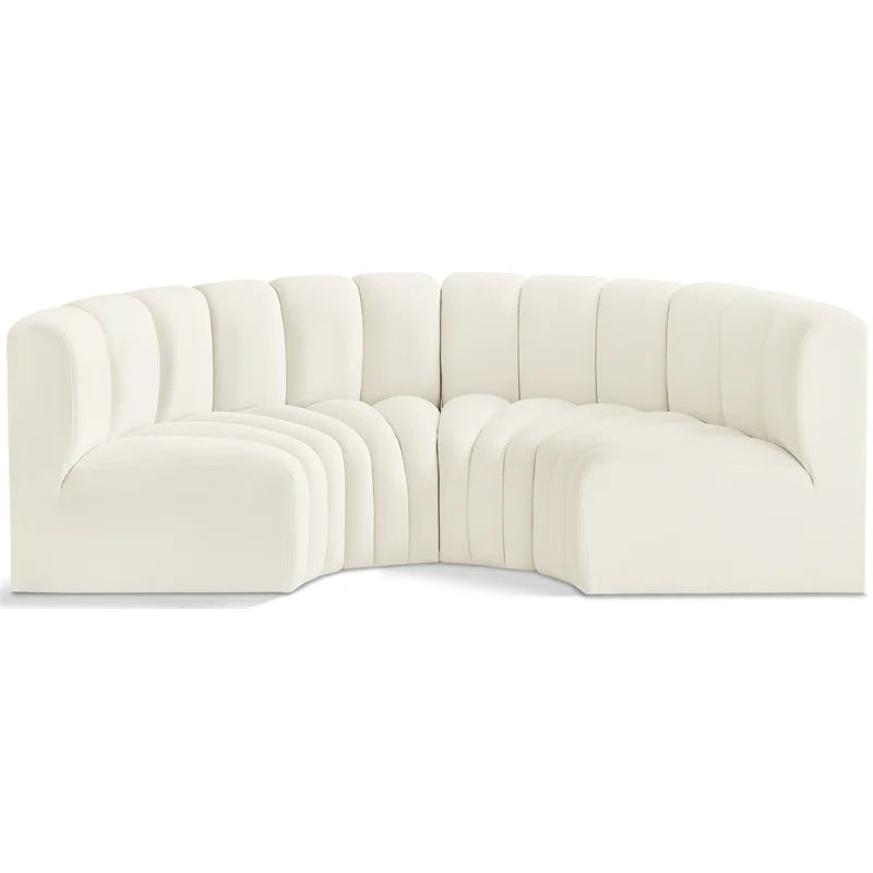 Cream Velvet Modular Sofa F84056