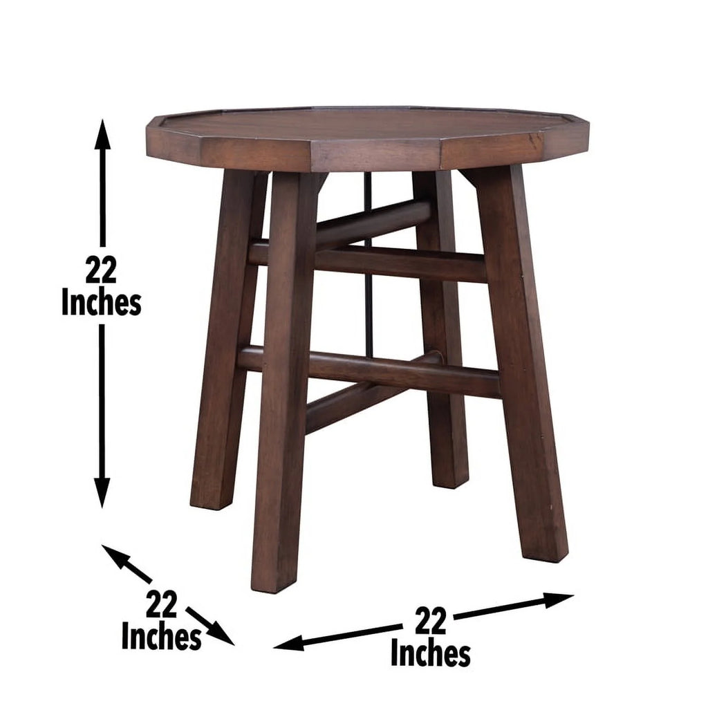Burnt Caramel Finish Wood End Table V83942