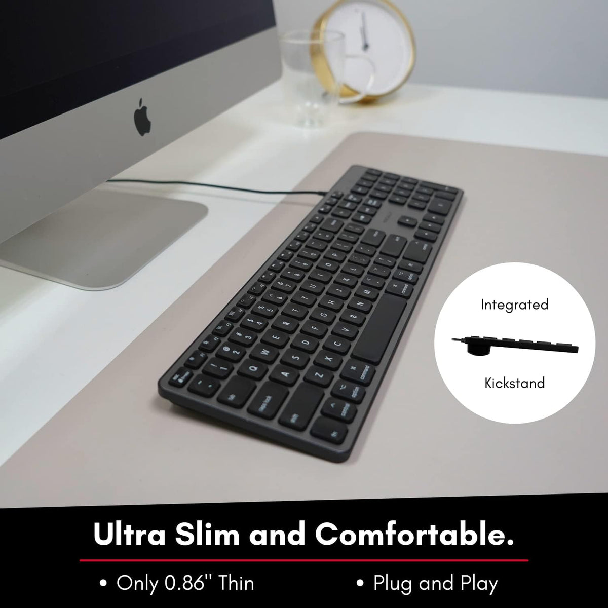 Space Gray Backlit Wired Mac Keyboard with 107 Keys A27085