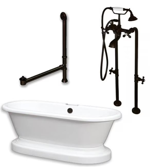 Acrylic Double Ended Pedestal Bath Tub D43020