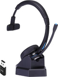 Wireless Bluetooth Headset with Noise Canceling Microphone, HD Speakers and Separate Charging Base, Pack of 2 S13110