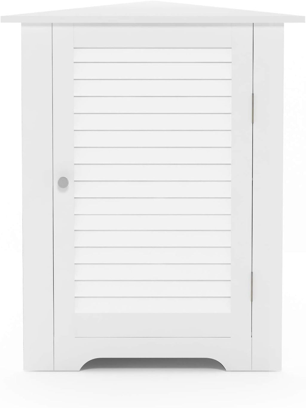 White Corner Louver Door Cabinet V485175