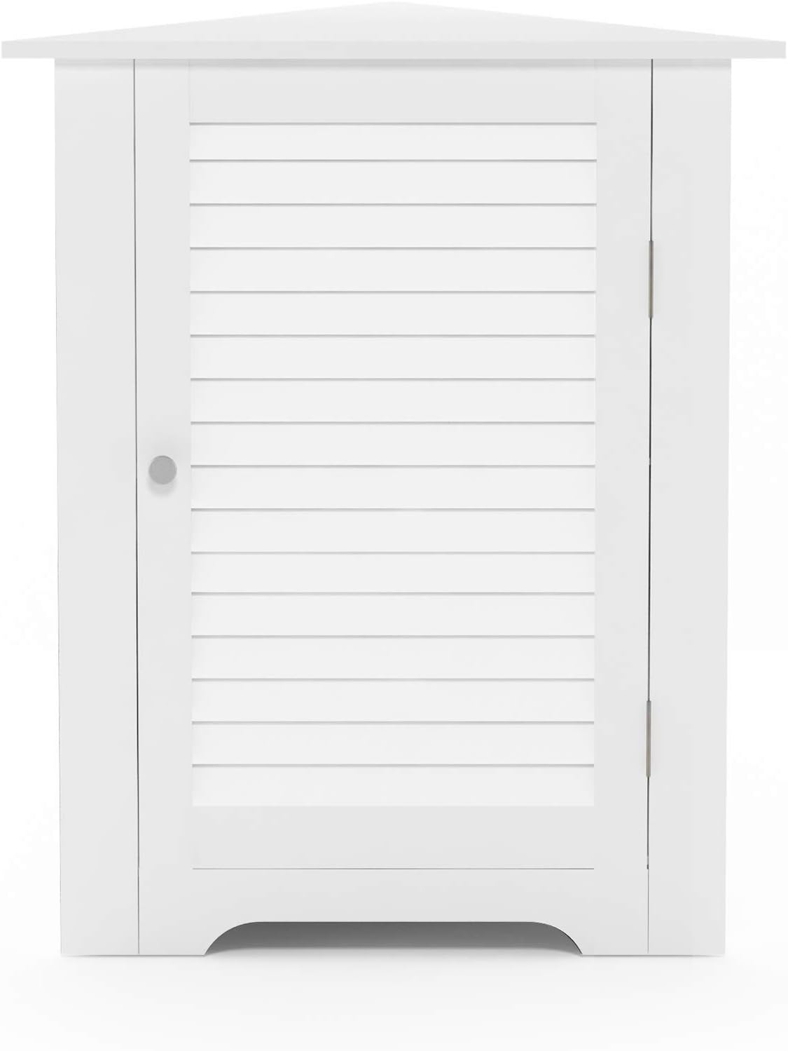 White Corner Louver Door Cabinet V485175