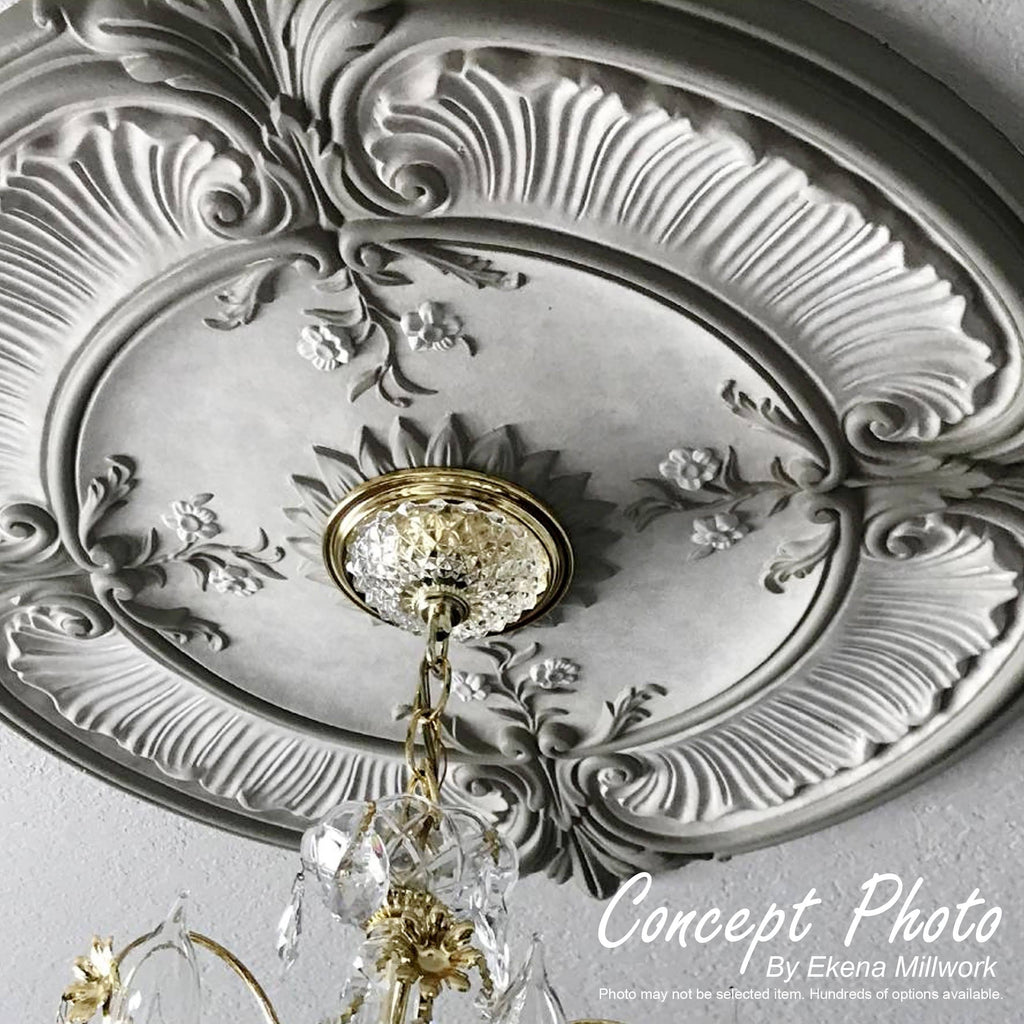 26 1/2x22OD x 3 5/8x22ID x 1 1/2x22P Ceiling Medallion Hand-Painted Pot of Cream Crackle C4492