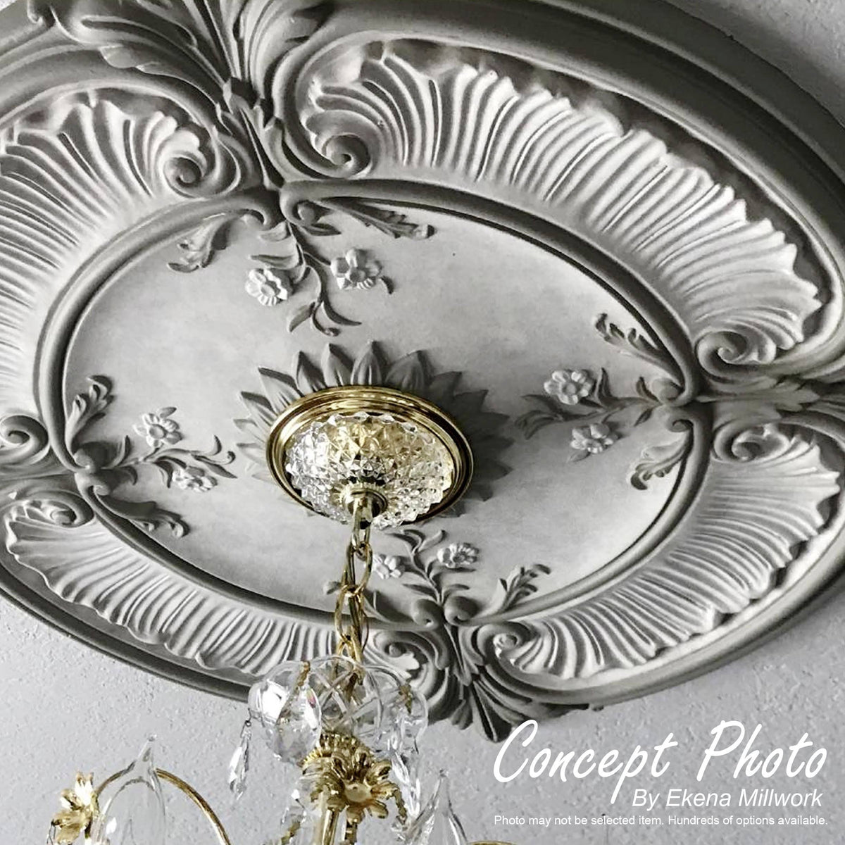 26 1/2x22OD x 3 5/8x22ID x 1 1/2x22P Ceiling Medallion Hand-Painted Pot of Cream Crackle C4492