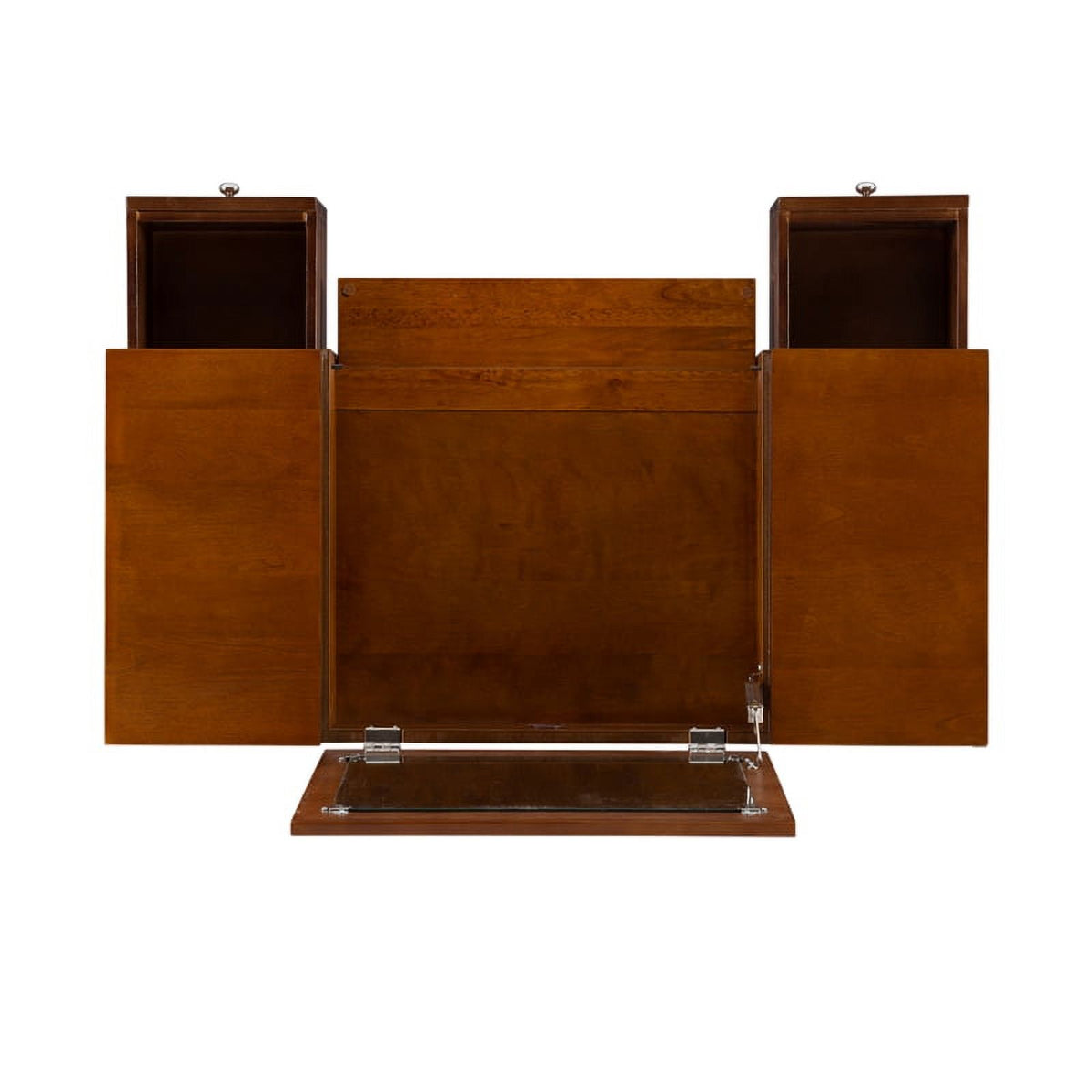 Walnut Brown Wood Vanity Set B671