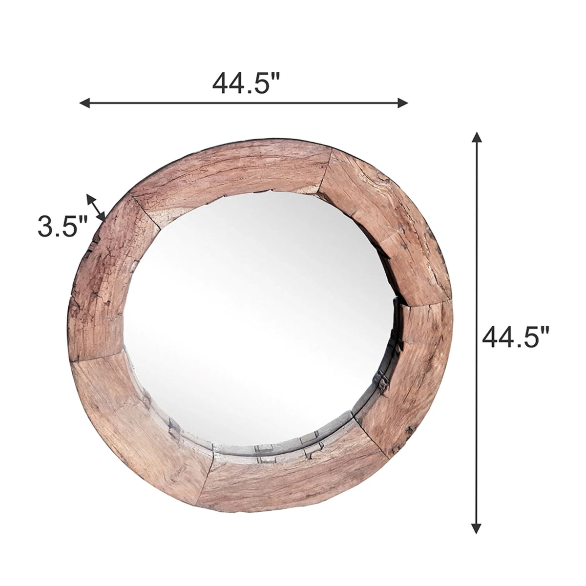 Wagon Wheel Wall Mirror with Wooden Frame J64631