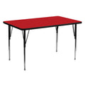 Red Rectangular Activity Table with Adjustable Legs K738180