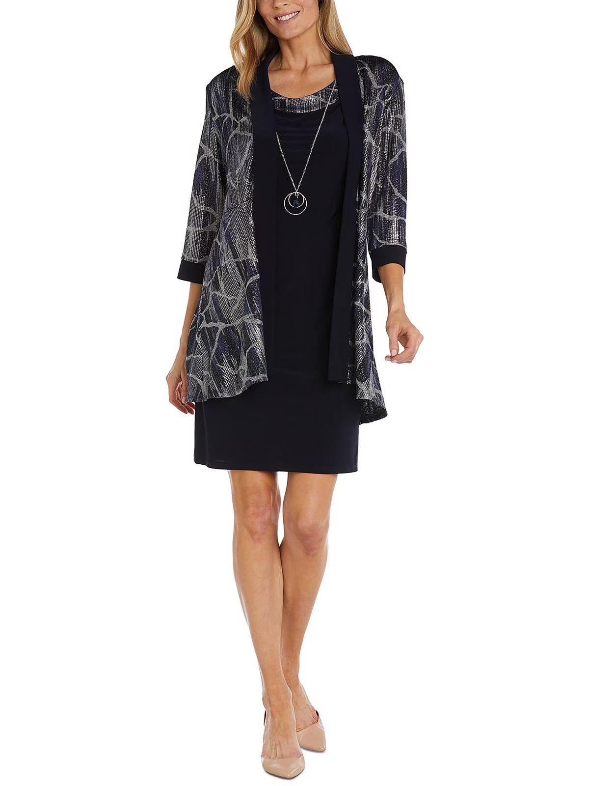 Printed Jacket Two Piece Dress D5251