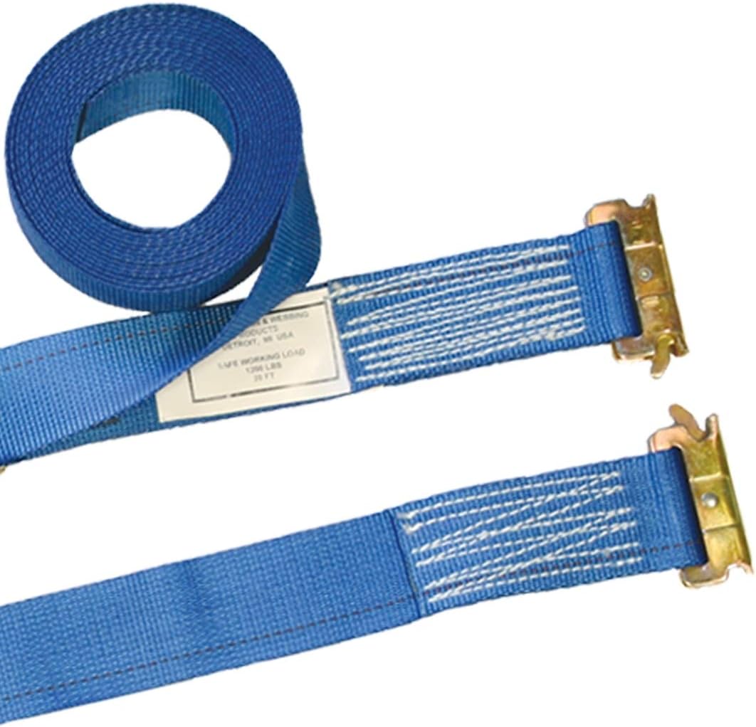 Ratchet Strap for E Track, 20 Foot, 6 Pack, Blue, 1,333 Pound Safe Working Load S363