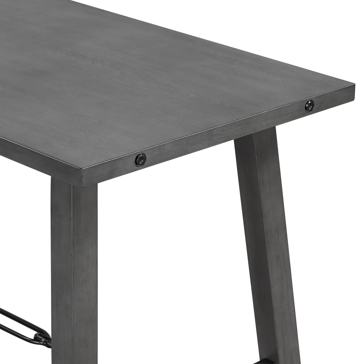 Counter Height Dining Table Solid Wood & Metal Gray F779941