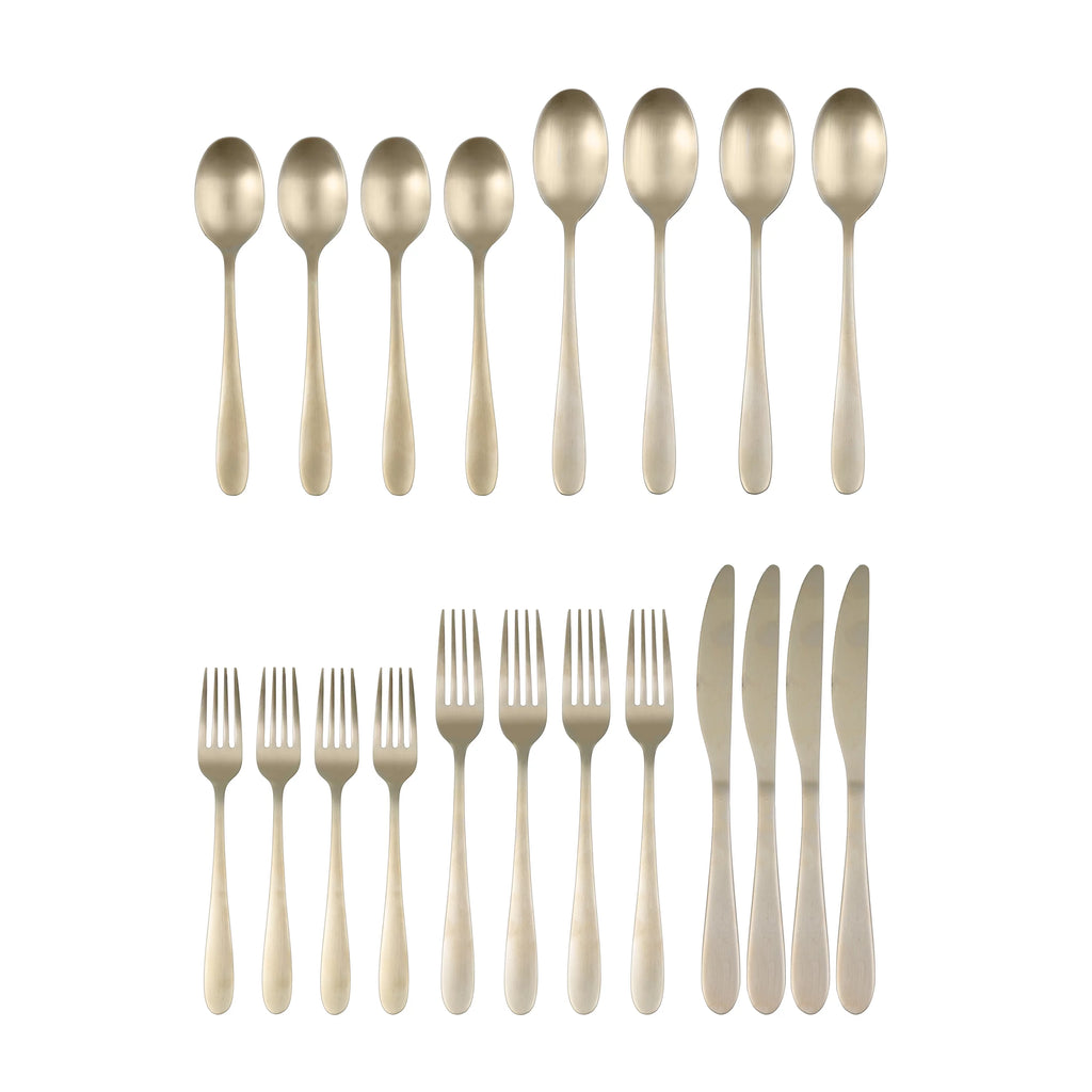 Champagne Satin 20-Piece Flatware Set A307