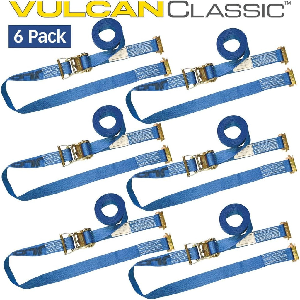 Ratchet Strap for E Track, 20 Foot, 6 Pack, Blue, 1,333 Pound Safe Working Load S363