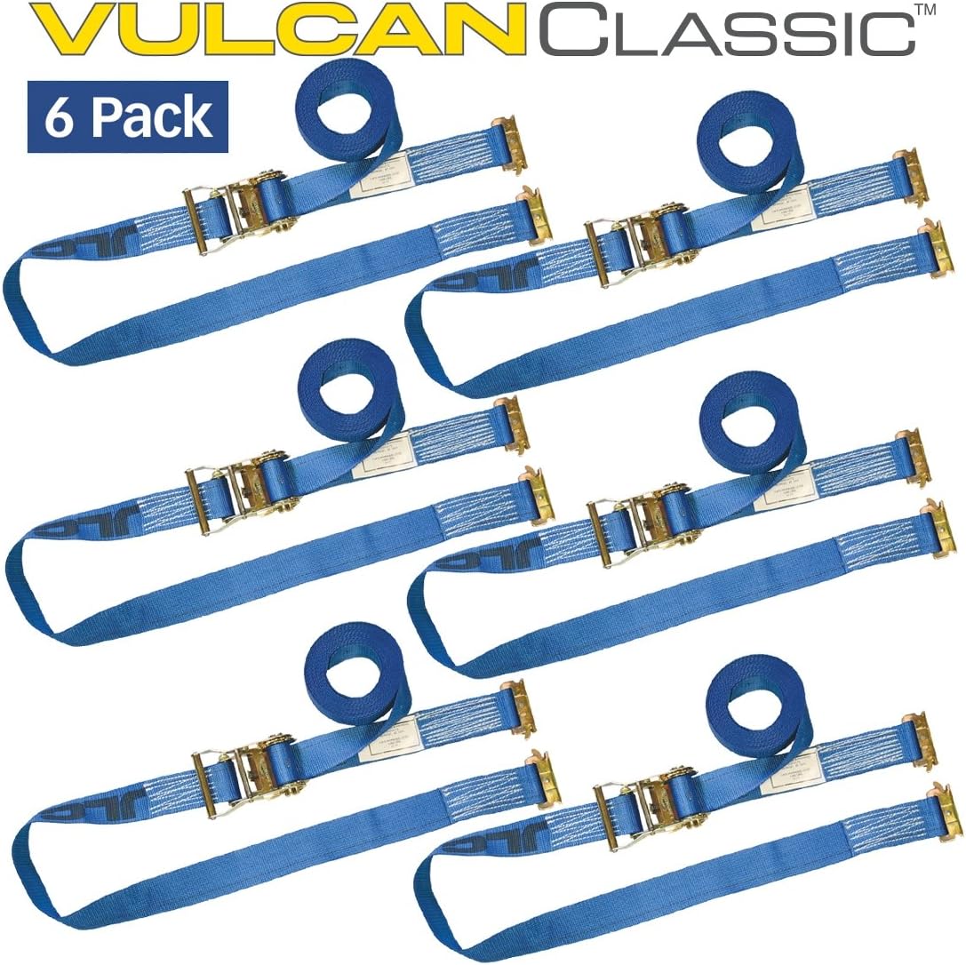 Ratchet Strap for E Track, 20 Foot, 6 Pack, Blue, 1,333 Pound Safe Working Load S363