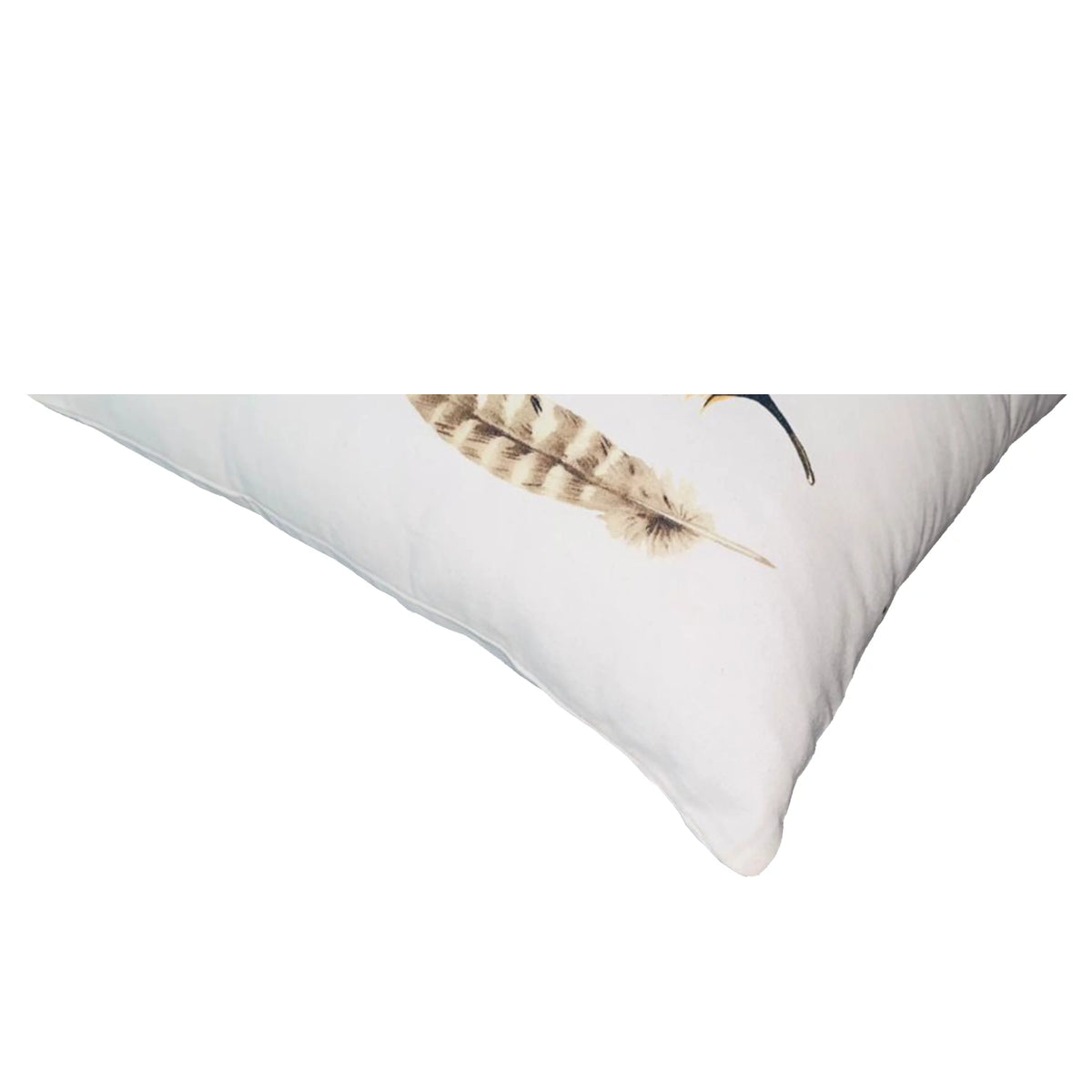 White Multicolor Cotton Throw Pillow I2311