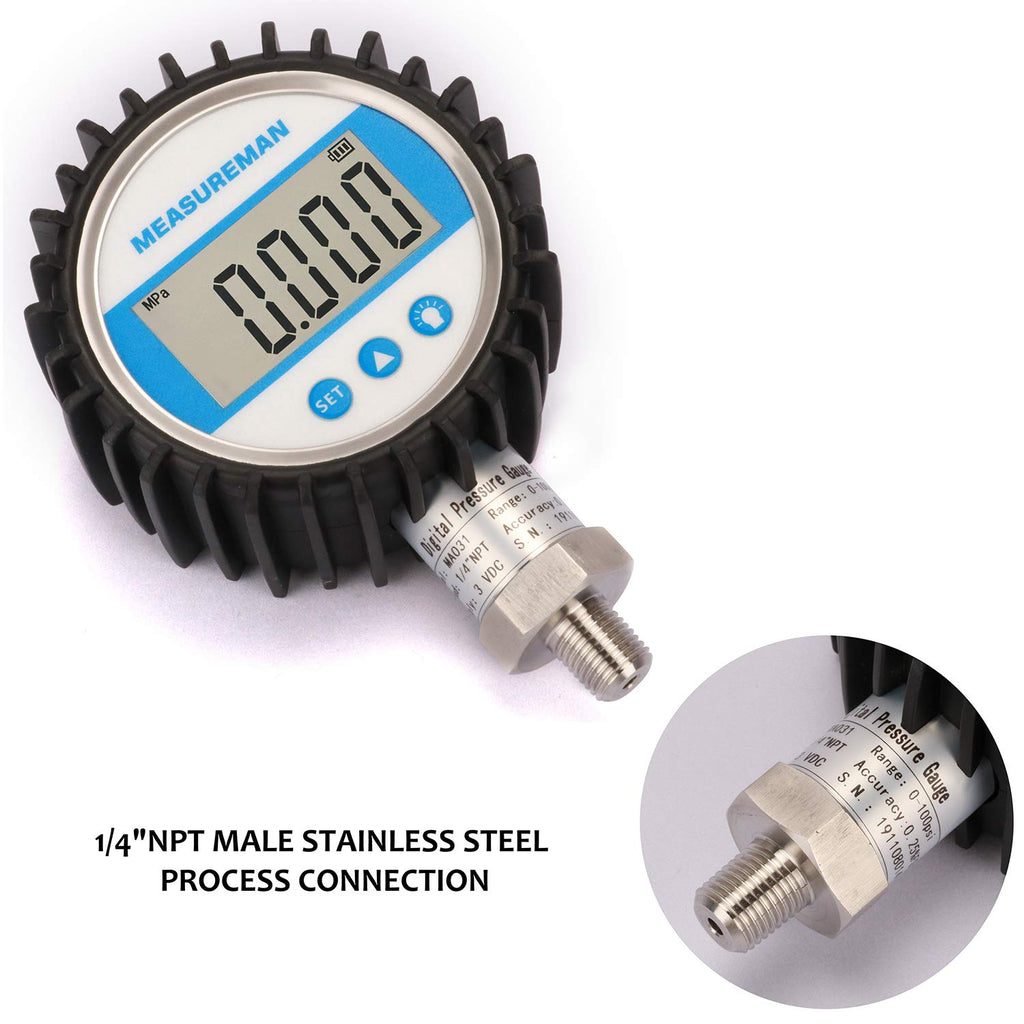 Digital Pressure Gauge 0-100psi Pack of 2 E142