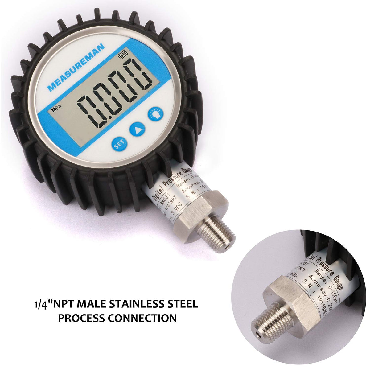 Digital Pressure Gauge 0-100psi Pack of 2 E142