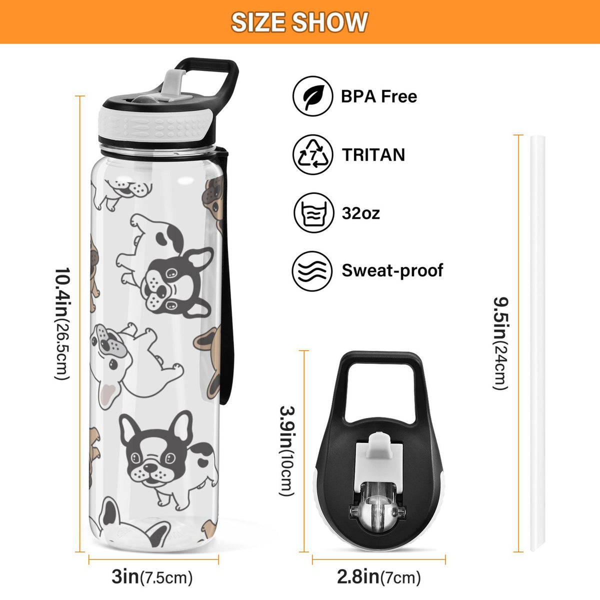 32oz Leakproof Tritan Water Bottle with Straw N79933