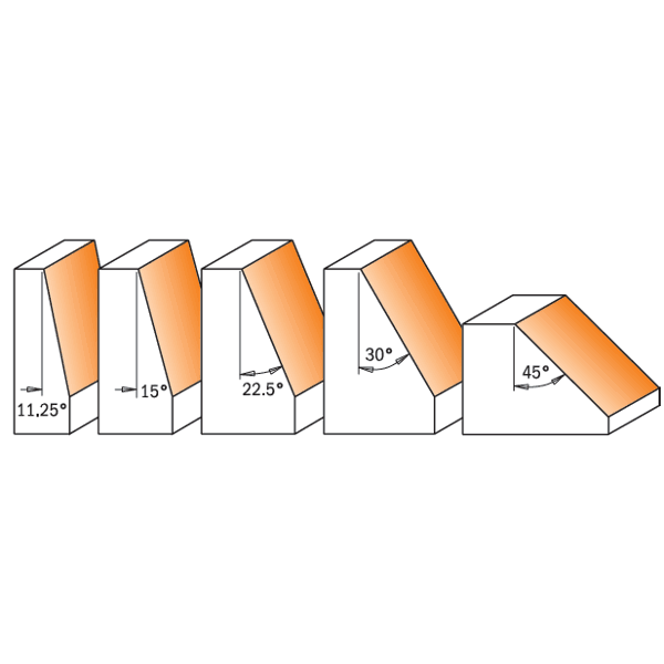 5-Piece Chamfer Bit Set with Carrying Case 1/2-Inch E944