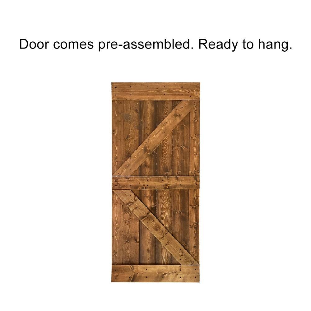 Jungle Green Stained Solid Pine Wood Interior Sliding Barn Door Slab K570671