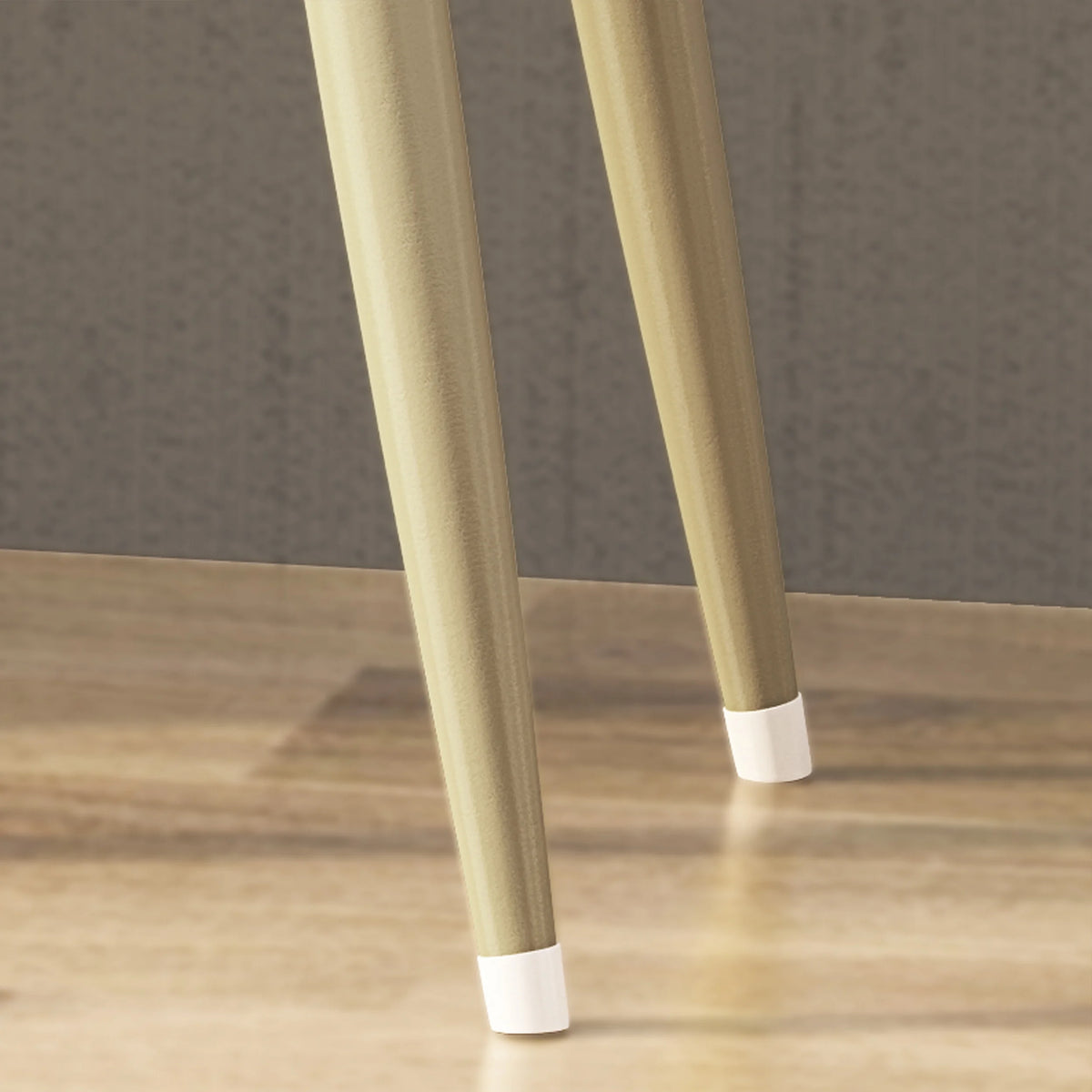 White and Champagne Gold Faux Wood Vanity Table V53637