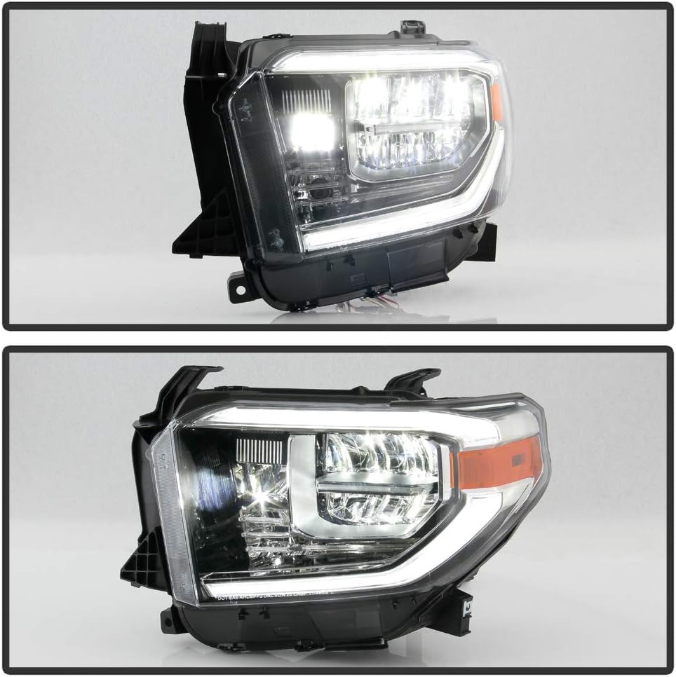 Smoked Chrome Housing LED DRL LED Headlights Headlamps Assembly Pair U7712
