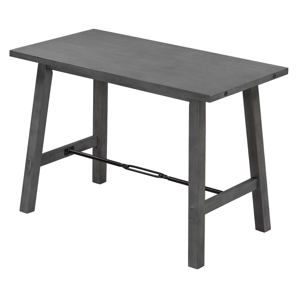 Counter Height Dining Table Solid Wood & Metal Gray F779941