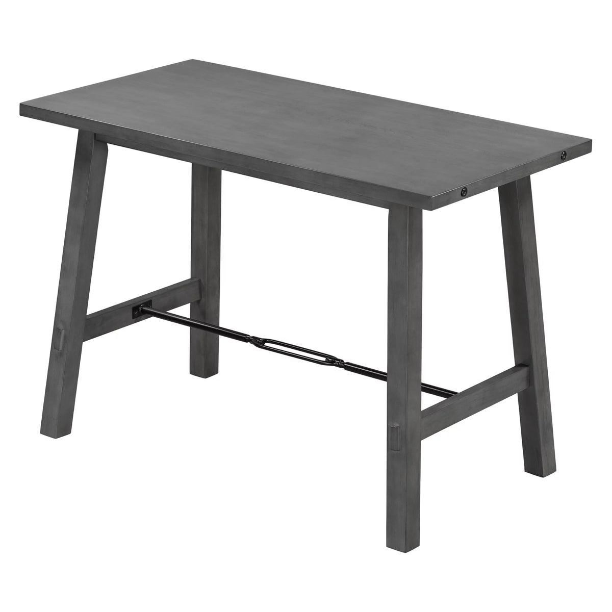 Counter Height Dining Table Solid Wood & Metal Gray F779941