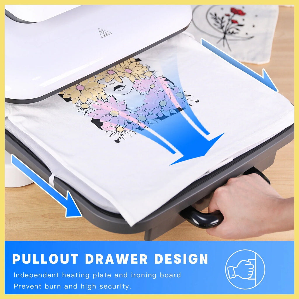 1500W 15"x15" White Auto Heat Press Machine D396