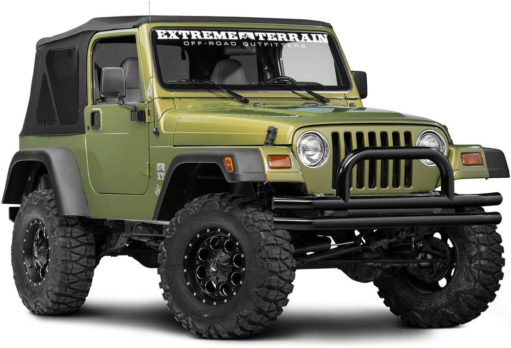 Gloss Black Double Tubular Front Bumper with Over-Rider Hoop H637